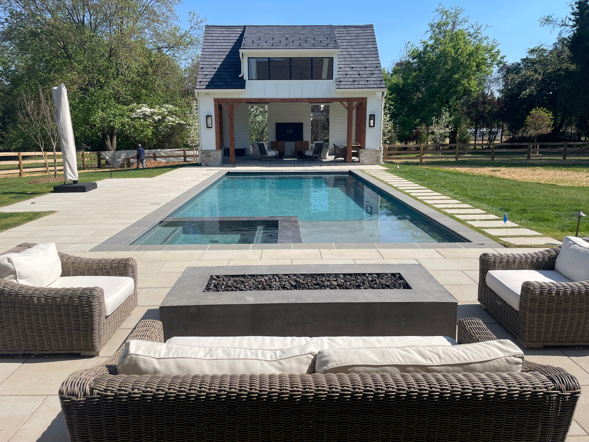 Modern custom pool and patio